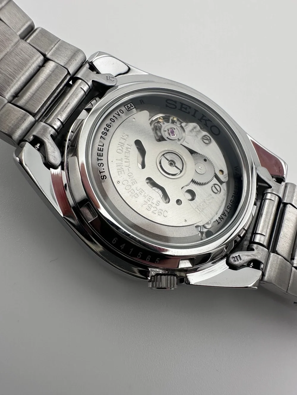 Seiko 5 Automatic SNK355 Silver Dial 37mm Men's Watch Box Papers
